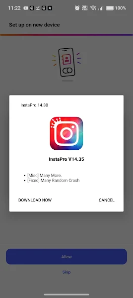 Insta Pro 3 download screen